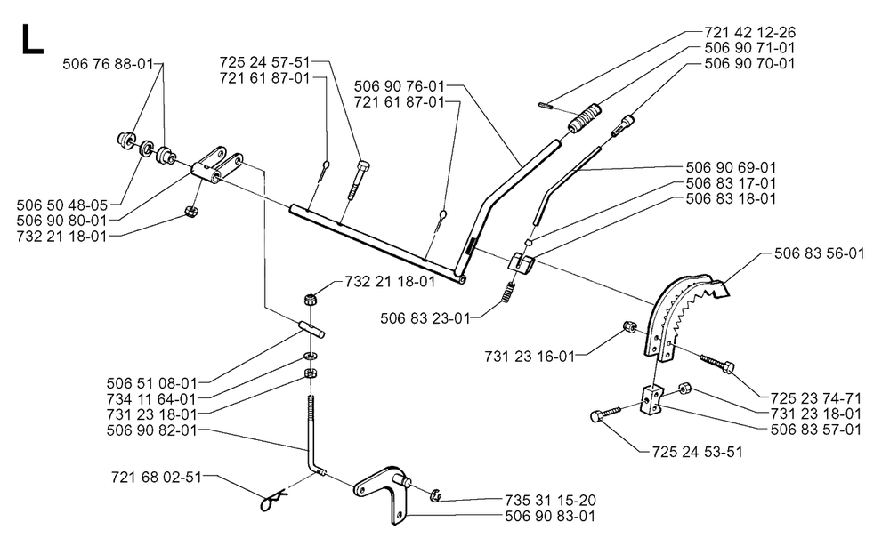 Controls 3 Diagram and Parts List for R850HST 1998-03 Husqvarna Lawn Tractor