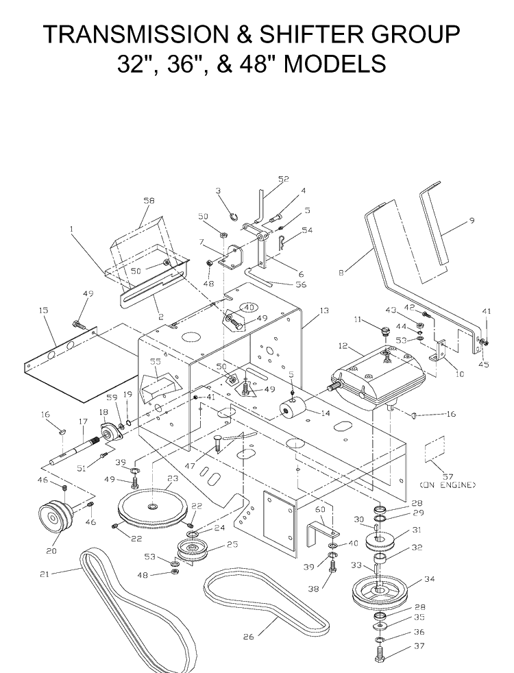 Transmission 2 Diagram and Parts List for W3614A (968999103)(2001-09) Husqvarna Lawn Mower