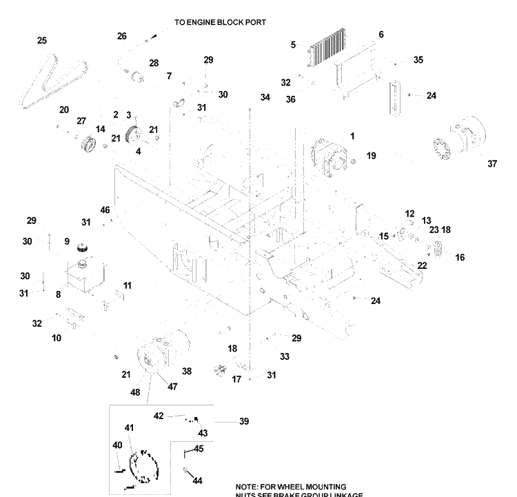Hydraulic Assembly Diagram and Parts List for BZ6127D (968999218) (BAM) (033600000 and Up)(2004-11) Husqvarna Lawn Mower
