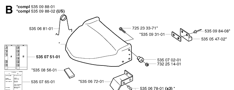 Cover, Rear 7 Diagram and Parts List for G1 1998-2003 Husqvarna Lawn Mower