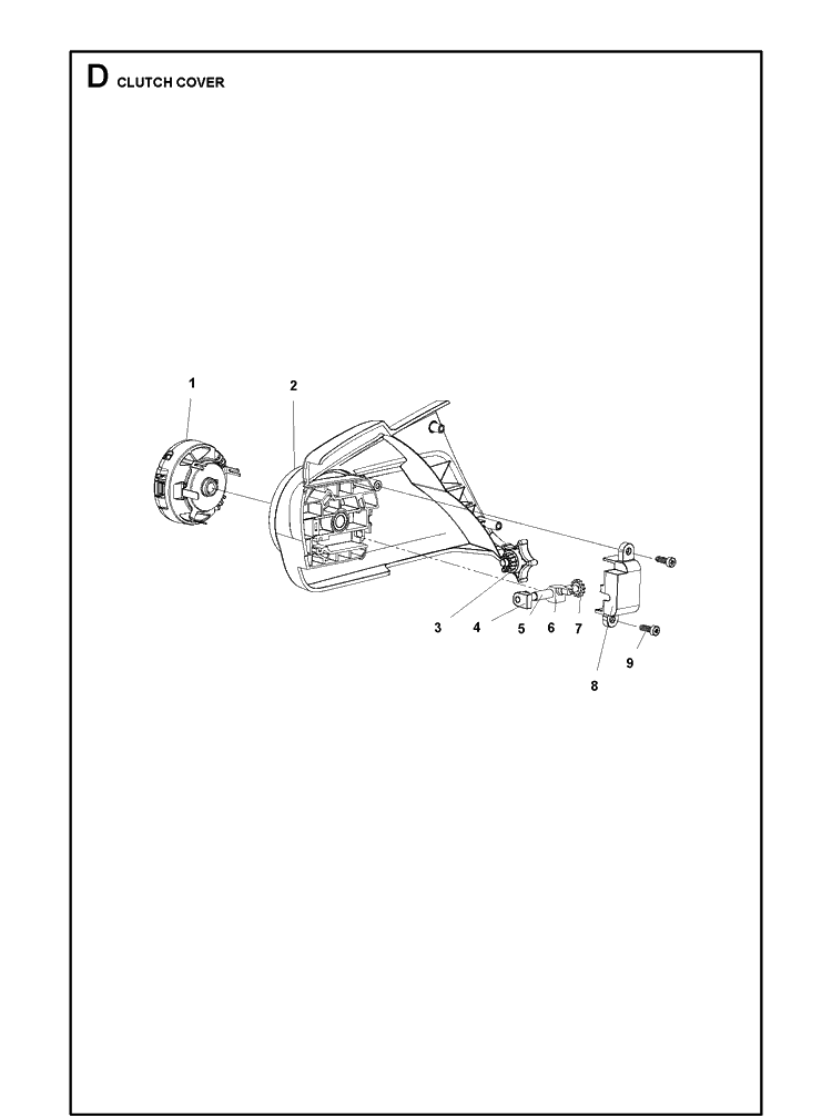 Clutch Cover Diagram and Parts List for 120I 20170200001-20180499999 Husqvarna Chainsaw