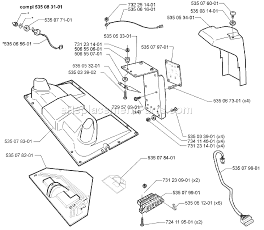 Page B Diagram and Parts List for AUTO 1999-02 Husqvarna Lawn Mower