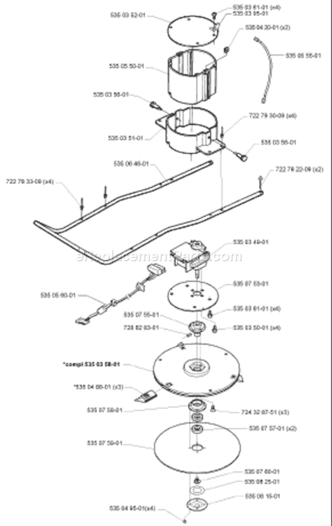 Page F Diagram and Parts List for AUTO 1999-02 Husqvarna Lawn Mower