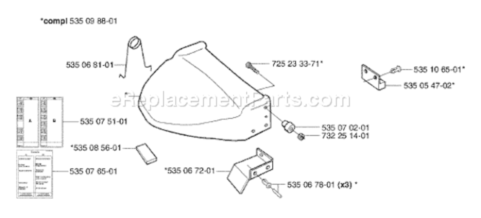 Page K Diagram and Parts List for AUTO 2003-01 Husqvarna Lawn Mower