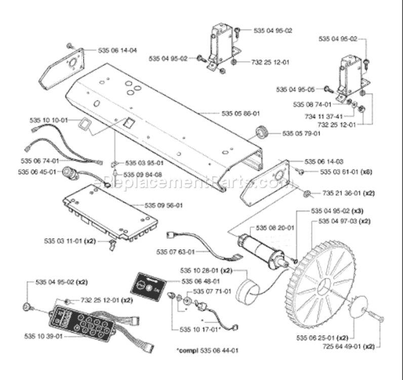 Page F Diagram and Parts List for AUTO 2003-01 Husqvarna Lawn Mower