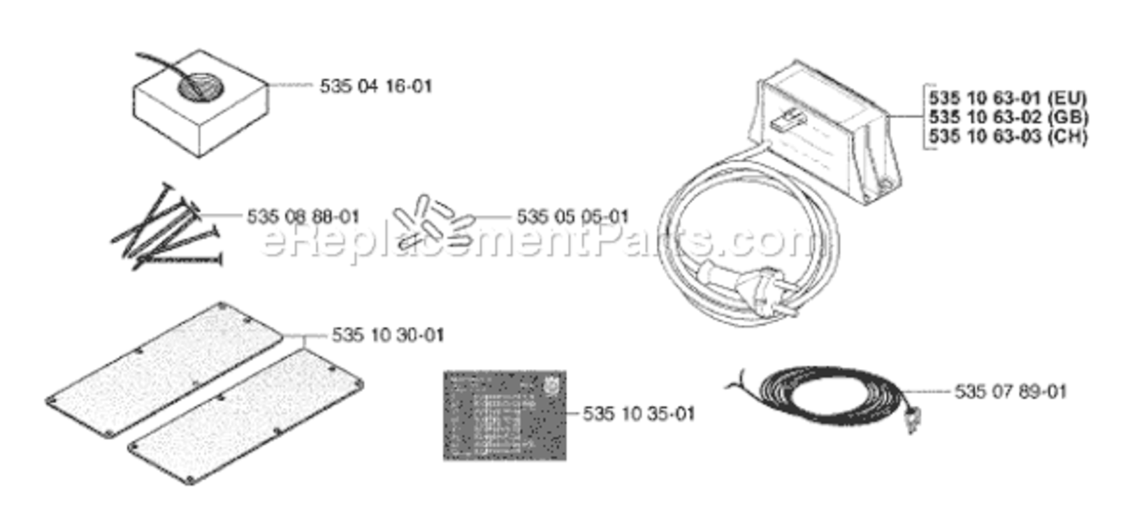Page H Diagram and Parts List for AUTO 2003-01 Husqvarna Lawn Mower