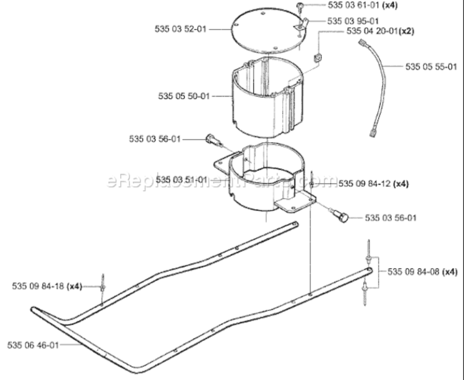 Page J Diagram and Parts List for AUTO 953528302 2003-04 Husqvarna Lawn Mower