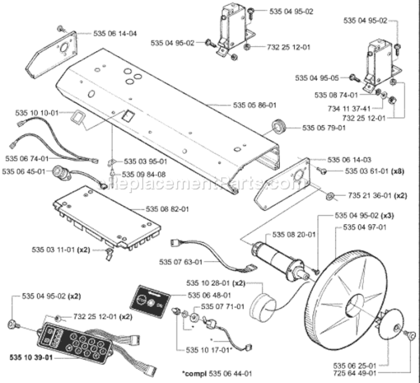 Page F Diagram and Parts List for AUTO 953528302 2003-04 Husqvarna Lawn Mower