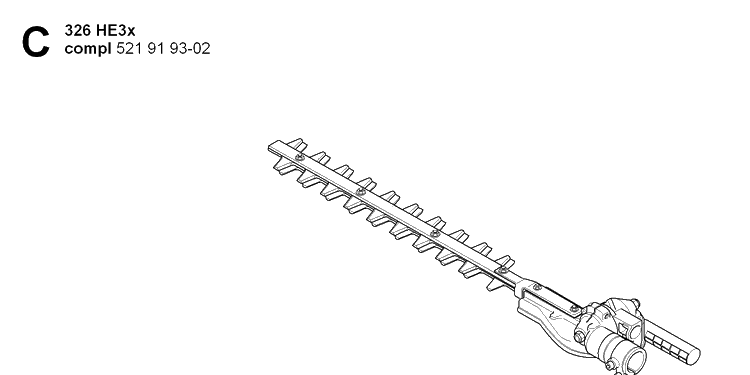 Cutting Equipment 2 Diagram and Parts List for 326HE3 (X-SERIES)(20090900001-Current) Husqvarna Hedge Trimmer