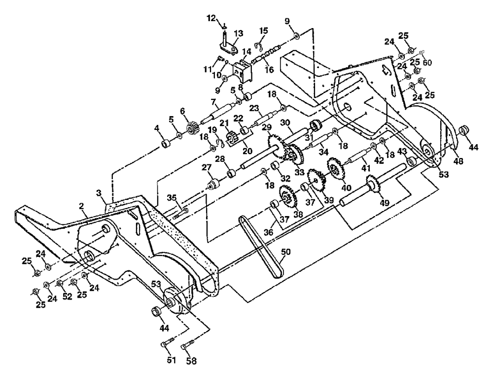 Transmission Diagram and Parts List for 650CRT (954328030-A)(2000-11) Husqvarna Tiller