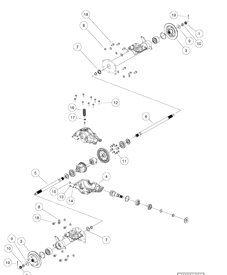 Rear Differential 2 Diagram and Parts List for HUV4421GXP 2009 Husqvarna Lawn Tractor