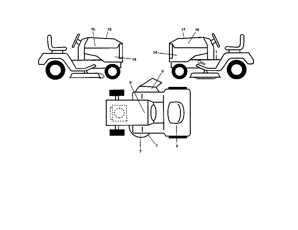 Decals Diagram and Parts List for GT54CS-502140  Husqvarna Lawn Tractor