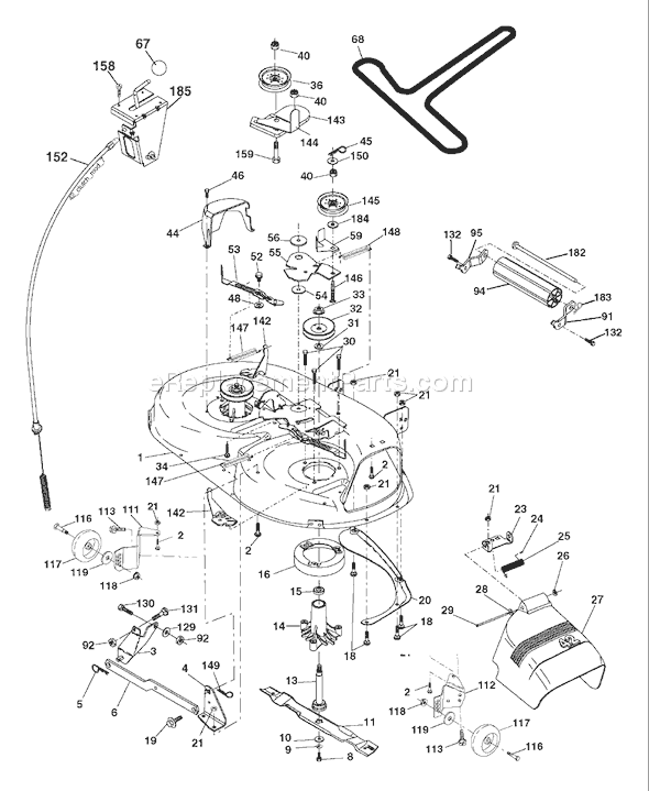 Page F Diagram and Parts List for LTH18542C (954571731) (2004-08) Husqvarna Lawn Tractor