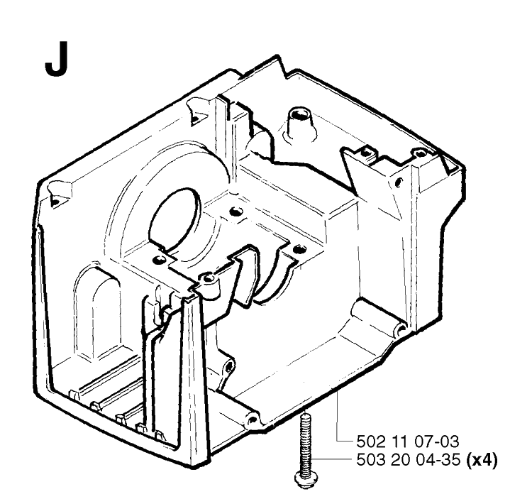 Crankcase Diagram and Parts List for 245R 20023100001-Current Husqvarna Brush Cutter