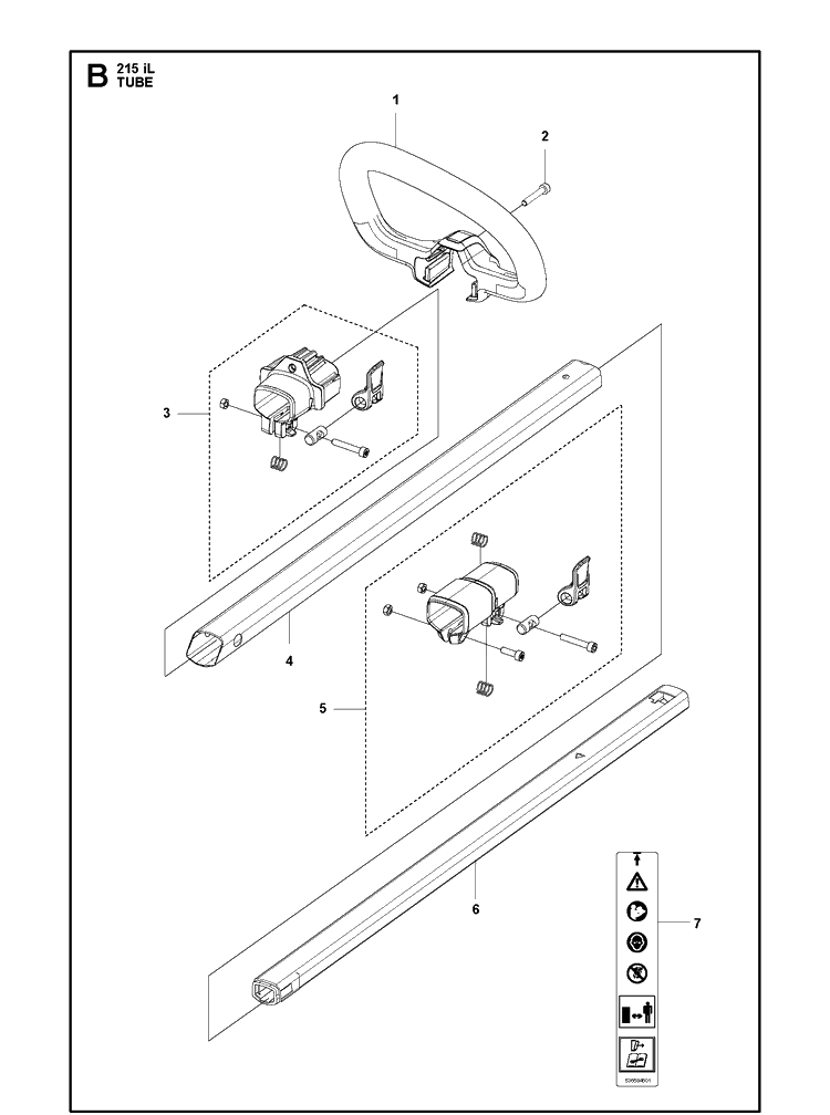 Tube Diagram and Parts List for 215IL  Husqvarna Edger