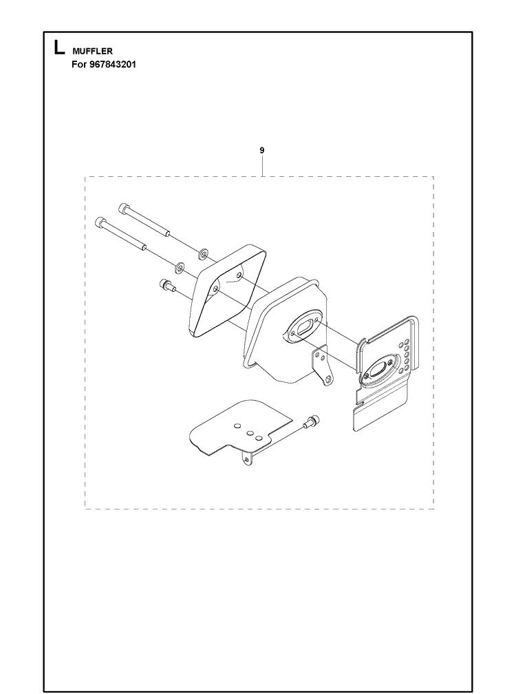 Muffler 2 Diagram and Parts List for 131RB  Husqvarna Edger