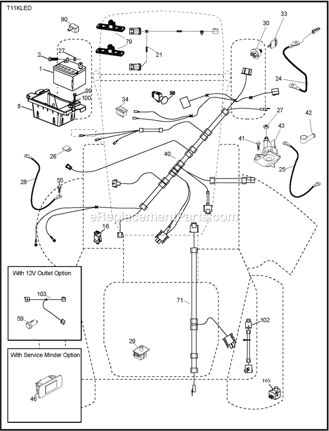 Electrical A Diagram and Parts List for TS148XK  Husqvarna Lawn Tractor