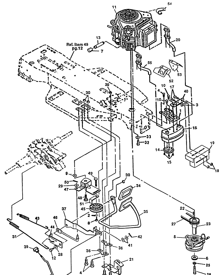 Drive/Engine Diagram and Parts List for 4140H 1991-01 Husqvarna Lawn Mower