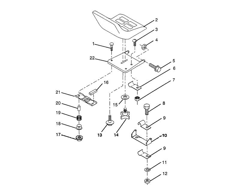 Seat Diagram and Parts List for LT92012 (H1292A)(954000251)(1993-01) Husqvarna Lawn Mower