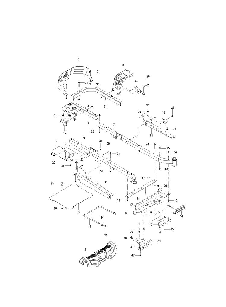 Frame Diagram and Parts List for Z246  Husqvarna Lawn Mower