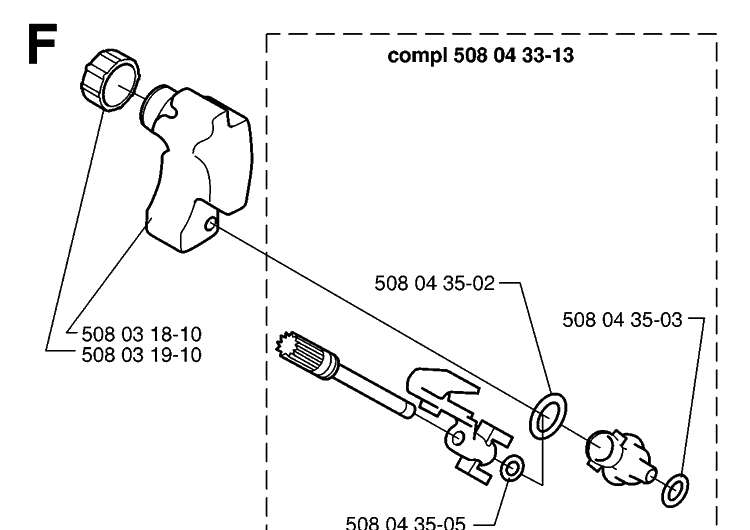 Oil Tank Diagram and Parts List for 315 20000600001-20030100000 Husqvarna Chainsaw
