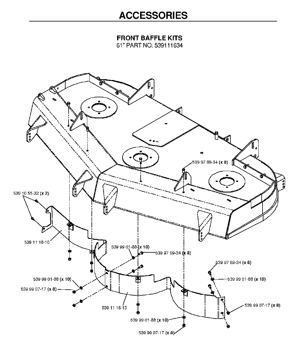 Accessories Diagram and Parts List for BZ34C (968999316)(2006-04) Husqvarna Lawn Tractor