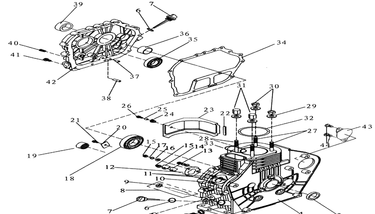 Cylinder Diagram and Parts List for TF545D  Husqvarna Cultivator