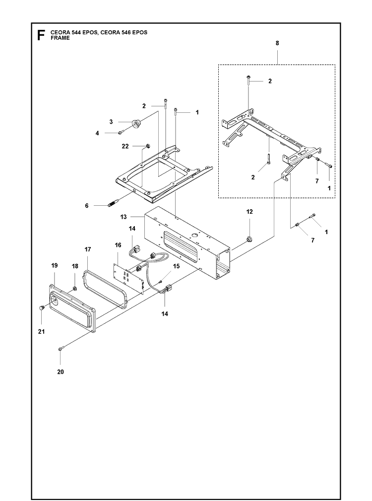 Frame Diagram and Parts List for CEORA546EPOS  Husqvarna Lawn Mower