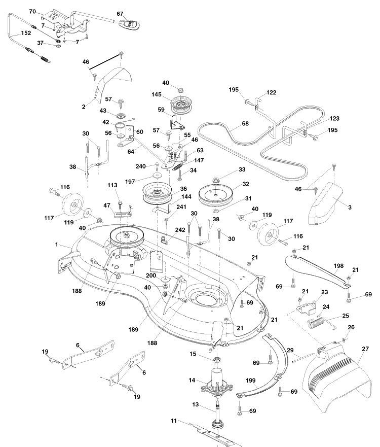 Mower Deck Diagram and Parts List for YTH20K46 (917289541)(2010-01) Husqvarna Lawn Mower