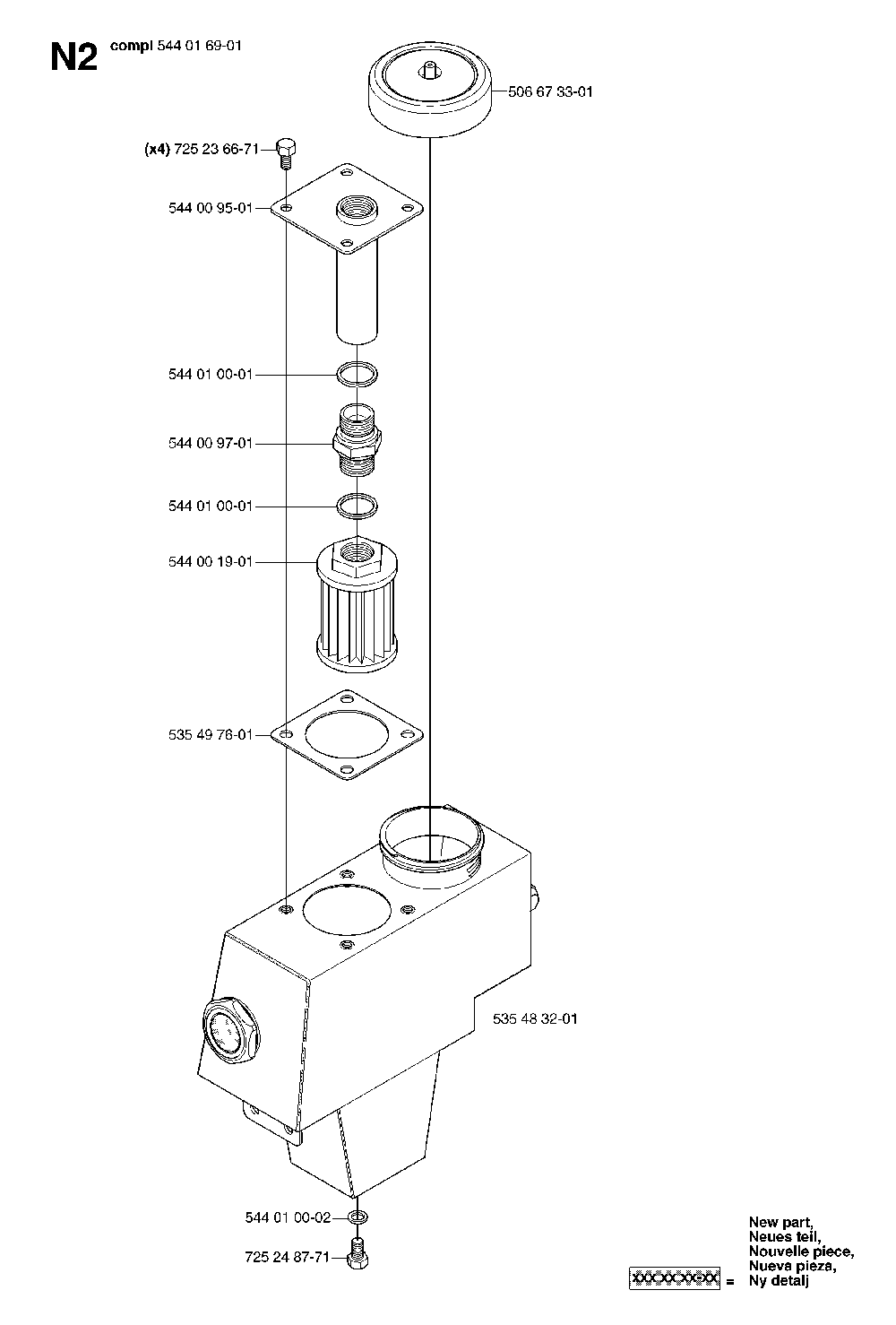 Oil Tank Diagram and Parts List for RIDERPRO18AWD (953536601)(2005-03) Husqvarna Lawn Tractor