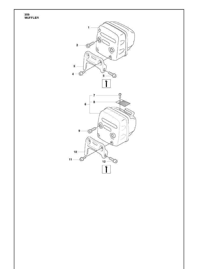 Muffler Diagram and Parts List for 359 2010-02 Husqvarna Chainsaw