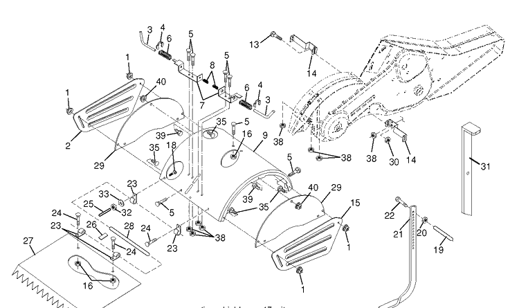 Tine Shield Diagram and Parts List for DRT900H (96093001210)(2017-11) Husqvarna Cultivator