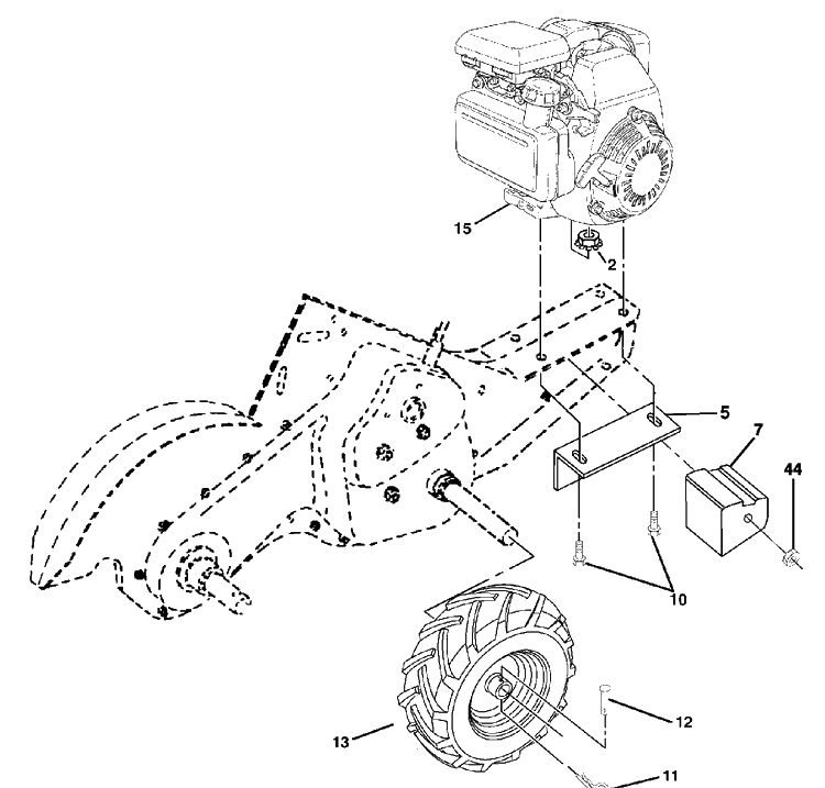 Mainframe, Right Side Diagram and Parts List for DRT900H (96093001210)(2017-11) Husqvarna Cultivator