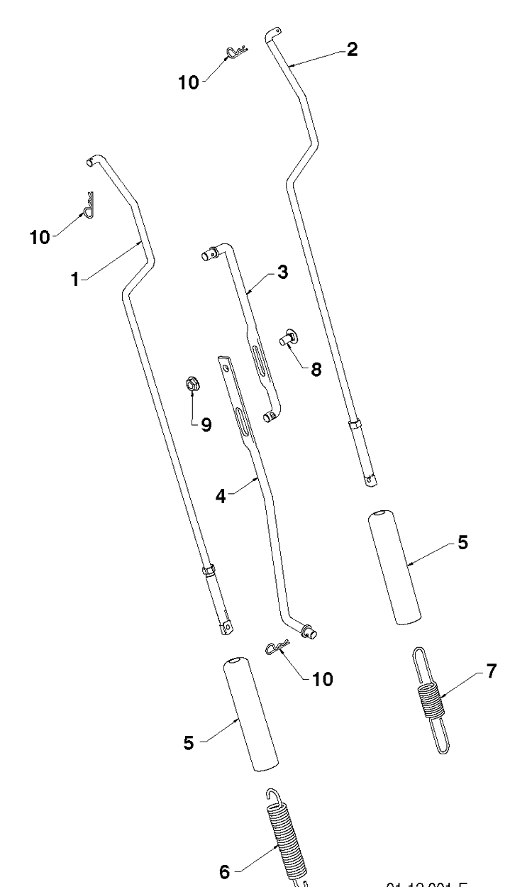 Handle Diagram and Parts List for 14527E (96193007500)(2011-06) Husqvarna Snow Blower
