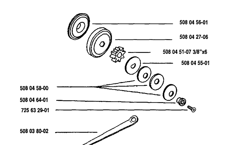 Gear Assembly Diagram and Parts List for ELECTRIC16 1993-05 Husqvarna Chainsaw