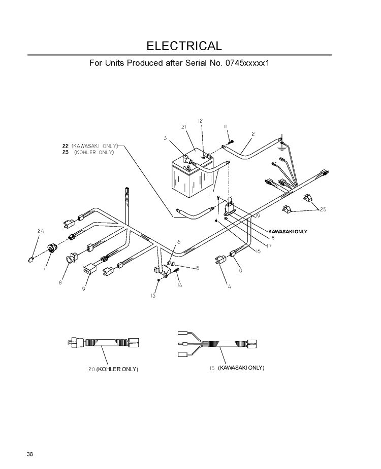 Electrical Diagram and Parts List for IZ5223 (968999707)(2007-09) Husqvarna Lawn Mower