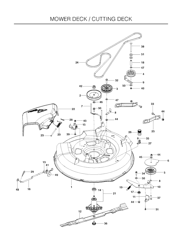 Mower Deck / Cutting Deck Diagram and Parts List for RZ3016CA (966612302)(2011-03) Husqvarna Lawn Mower