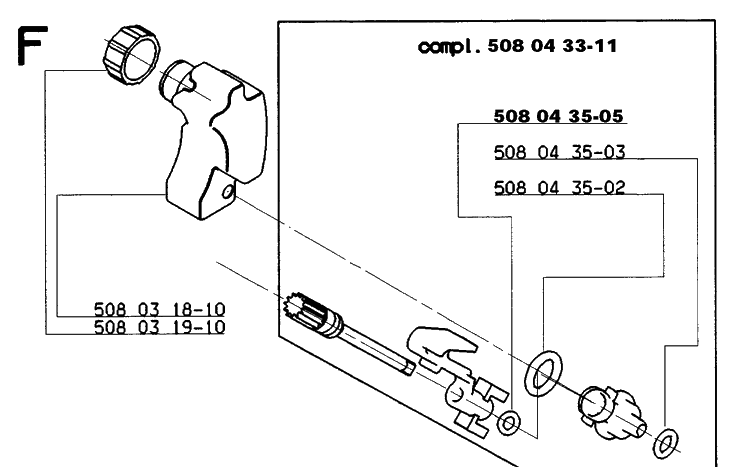 Oil Tank Diagram and Parts List for 16 19991400001-Current Husqvarna Chainsaw