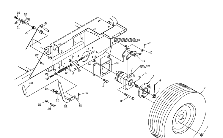 Park Brake Assembly Diagram and Parts List for ZTHKW4218 2000-05 Husqvarna Lawn Mower