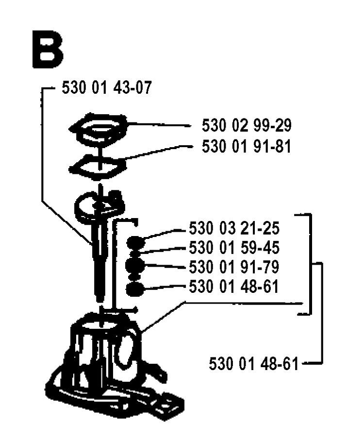 Crankshaft Diagram and Parts List for 18H 19953200001-19960900000 Husqvarna Hedge Trimmer