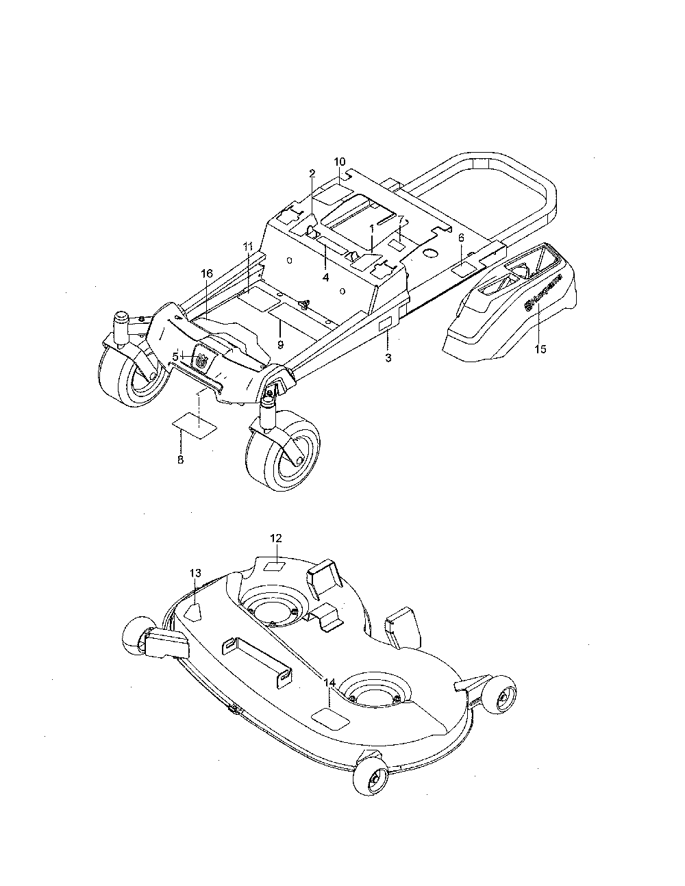 Decals Diagram and Parts List for 967323901-00  Husqvarna Lawn Mower