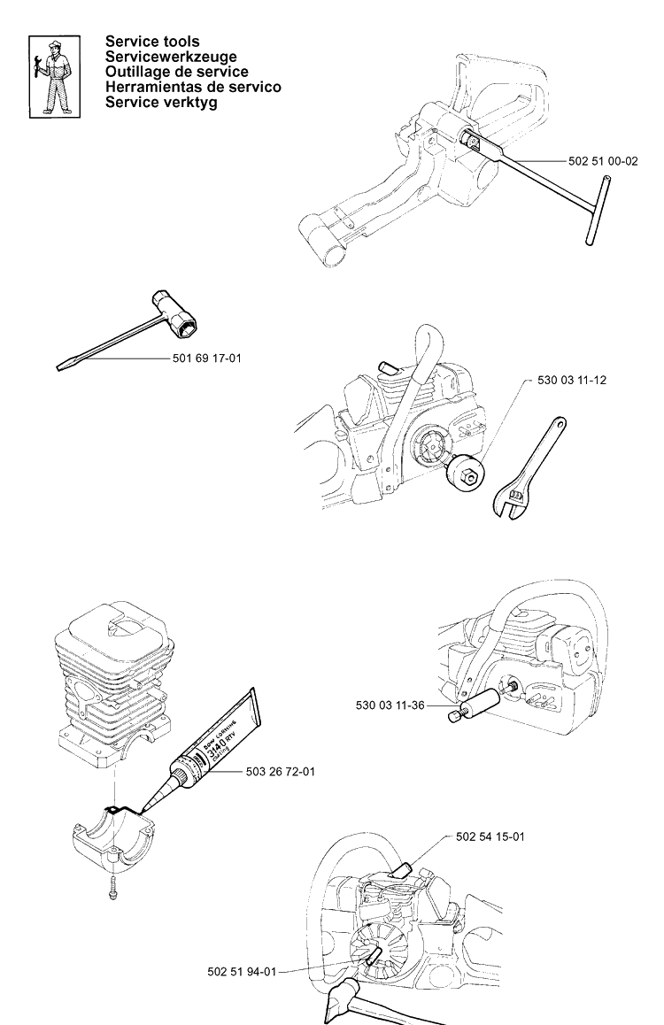 Accessories 2 Diagram and Parts List for 141 20013500001-20030100000 Husqvarna Chainsaw