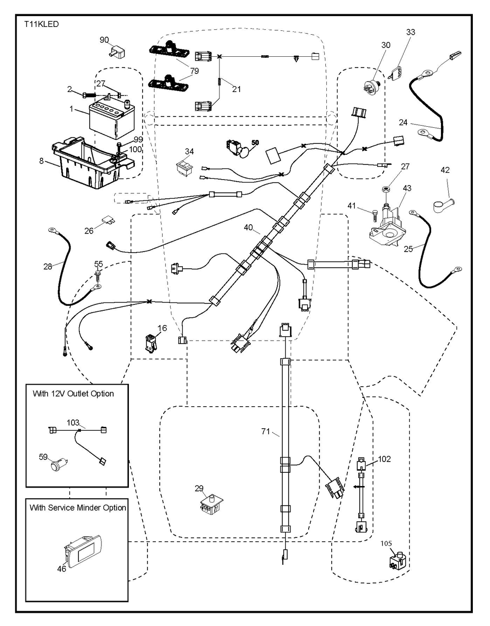 Electrical Diagram and Parts List for TS154X  Husqvarna Lawn Tractor