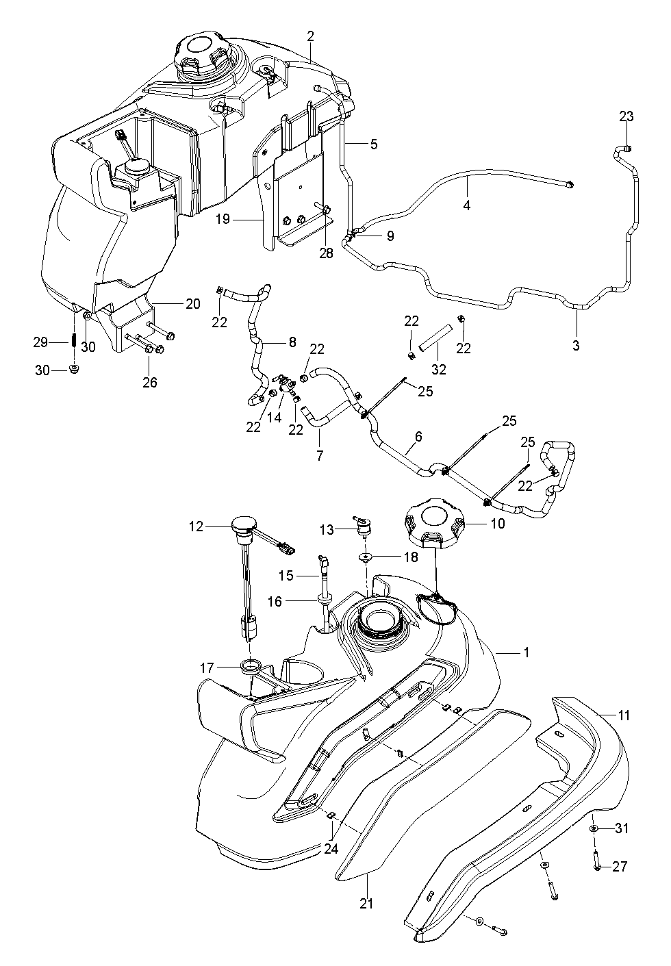 Decals Diagram and Parts List for Z554L  Husqvarna Lawn Tractor