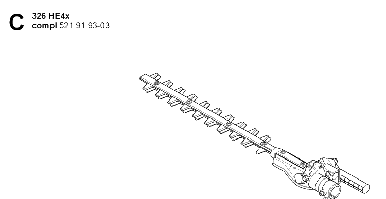 Cutting Equipment 2 Diagram and Parts List for 326HE4 (X-SERIES)(20090900001-Current) Husqvarna Hedge Trimmer
