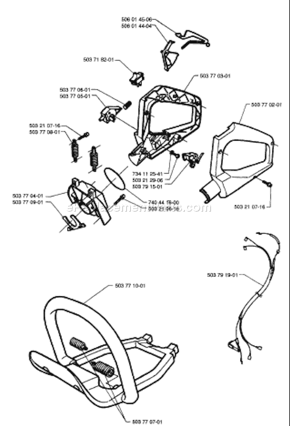Page H Diagram and Parts List for 225H75 1996-12 Husqvarna Trimmer