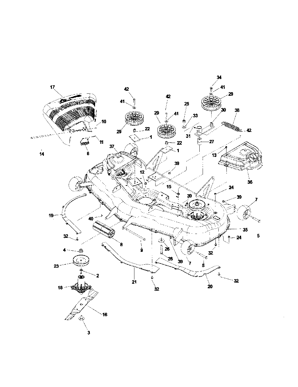 54" deck Diagram and Parts List for 917277820  Husqvarna Lawn Mower