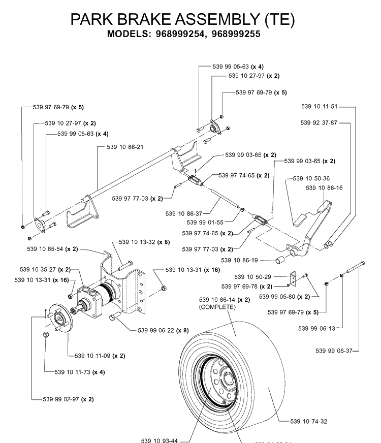 Brake / Rear Mower Lift 2 Diagram and Parts List for IZ5223T (968999257)(2005-08) Husqvarna Lawn Mower