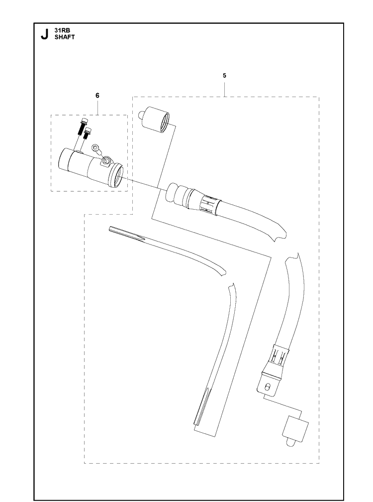 Shaft Diagram and Parts List for 131RB (967843301)(20181300001-Current) Husqvarna Edger