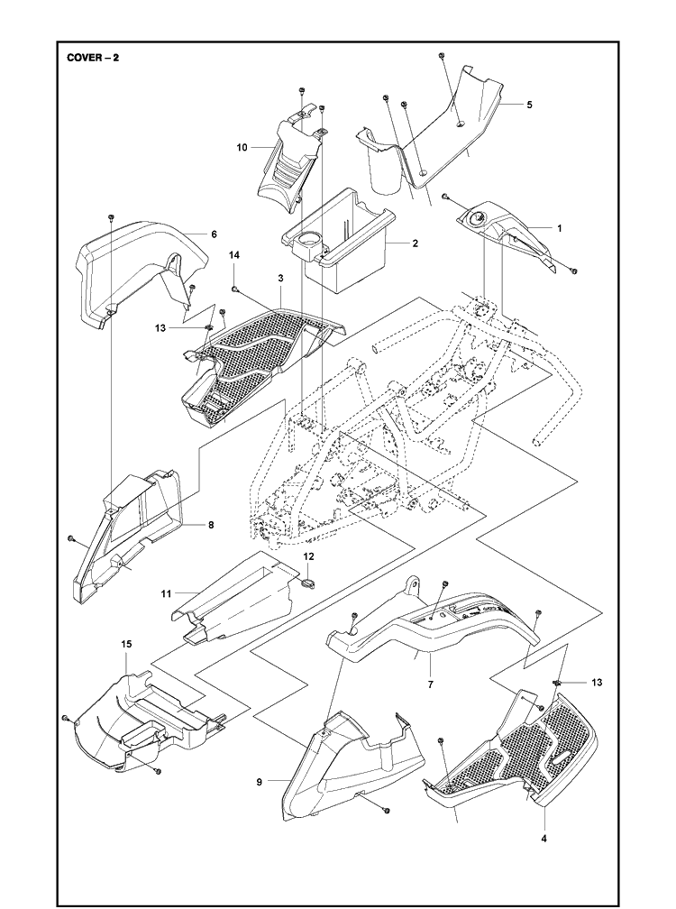 Cover Diagram and Parts List for R115C (967252702)(2020-01) Husqvarna Lawn Mower